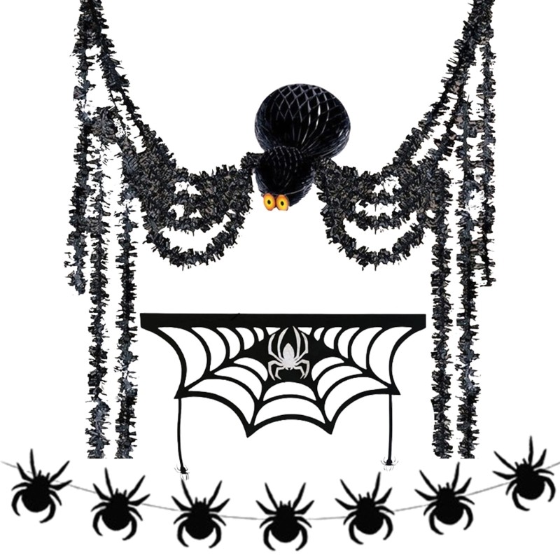 KIKIN Halloween Biểu ngữ DIY Lò sưởi trang trí cho bầu không khí Halloween