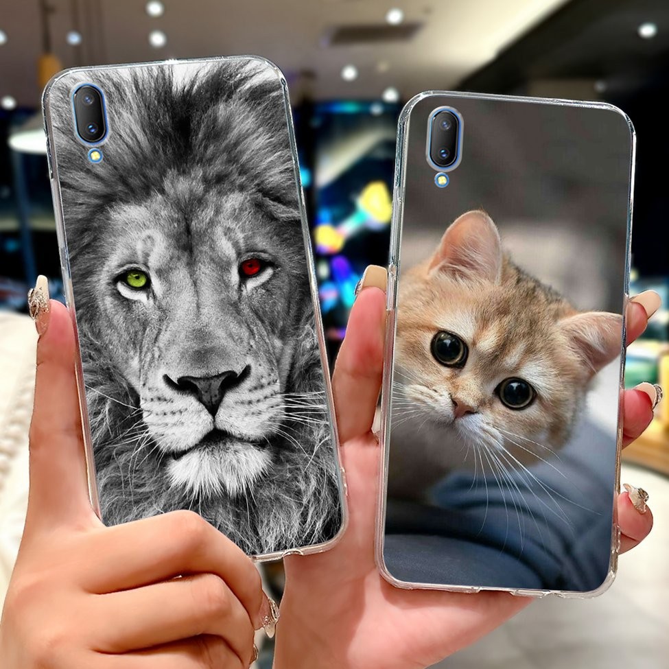 Vỏ Trong Suốt Vivo V11 1804 1806 1814 Bao Vivo V11 Pro Ốp Lưng Bướm Sang Trọng Tình Yêu Hoa Thời Trang Thoáng Mát Đẹp Trai Sư Tử Sơn