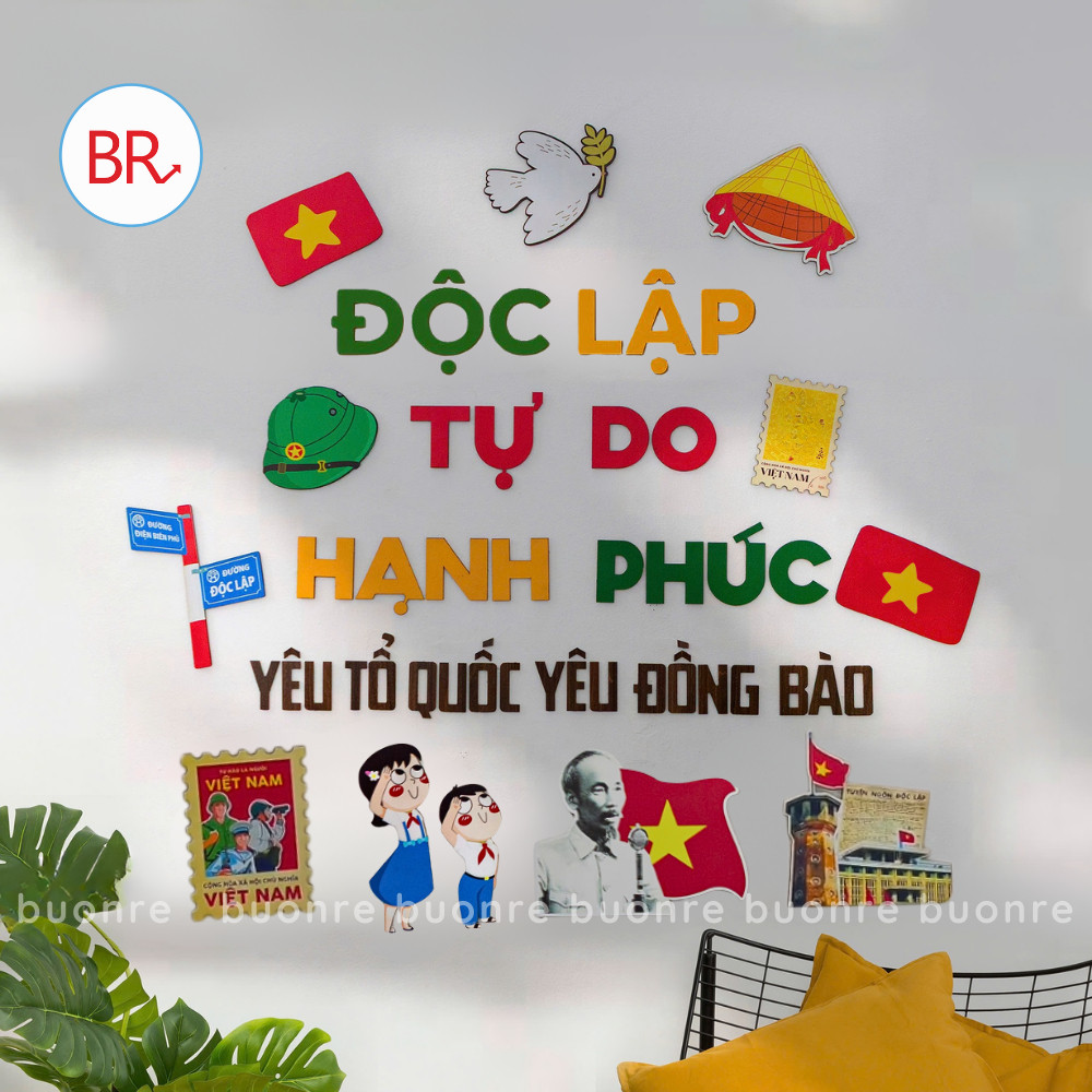 [2/9] Bộ Chữ Gỗ Trang Trí Yêu Tổ Quốc,Yêu Đồng Bào- Chữ Gỗ Decor Tường,Quốc Khánh,Trung Thu,Treo Nhà Cửa Quán Cafe