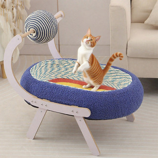 Giường cho mèo Cat Cat Scratch Pad, Giường cho chó có quả bóng cào, Bảng cào mèo vui nhộn bền bỉ để đuổi theo Chơi tập thể dục Săn bắn