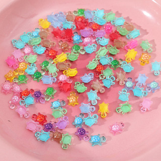 Phụ kiện DIY phát sáng: 500 chiếc Charm rùa phát quang, phù hợp làm đồ trang sức và trang trí vỏ điện thoại, an toàn cho người sử dụng