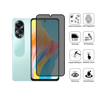 Oppo A58 4G 2 Chiếc Kính Cường Lực Chống Gián Điệp Chất Lượng Cao Kính Cường Lực Bảo Vệ Màn Hình Cho OPPO A3 Pro A79 5G A60 A78 A58 A38 A18 4G Phim Bảo Vệ Kính Chống peeping