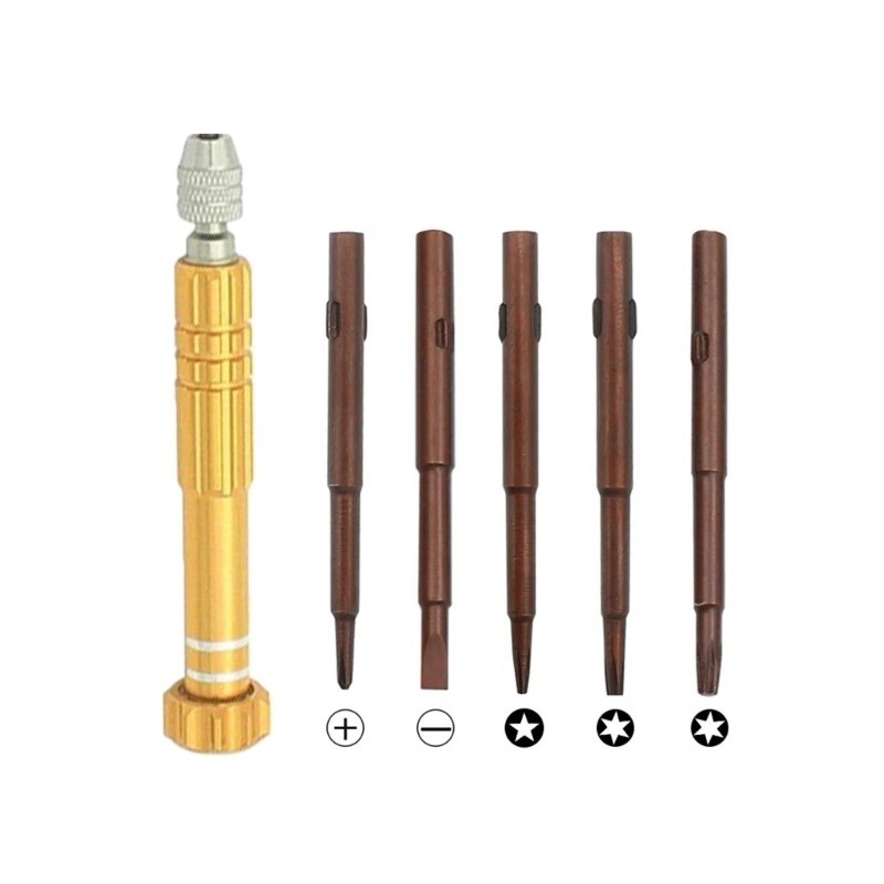 Bộ tuốc nơ vít Fol 5 trong 1 Công cụ chính xác thiết yếu để sửa chữa điện tử và quang học nhỏ