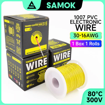 Cuộn đơn / Đóng hộp 1007 Dây điện tử PVC 30-16AWG Đồng đóng hộp Dây đơn lõi đa dây OK Dây trên không Dây bay Bảng mạch Dây kết nối đèn LED