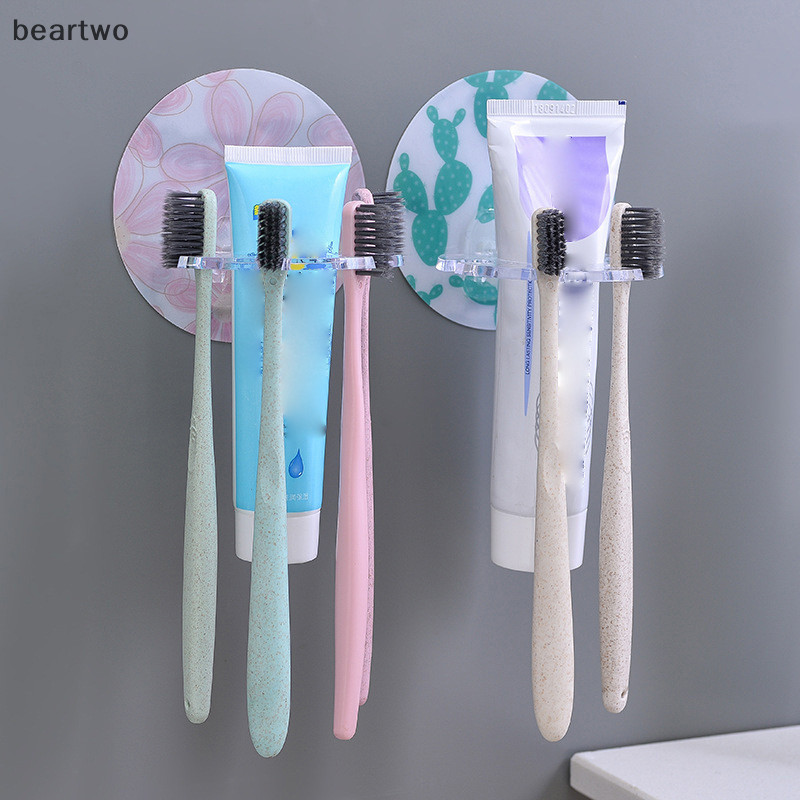 < Beartwo > Khoan phòng tắm tại nhà sáng tạo, Giá đỡ bàn chải đánh răng vui nhộn, Giá đỡ bàn chải đánh răng al treo tường Móc máy cạo râu đẹp