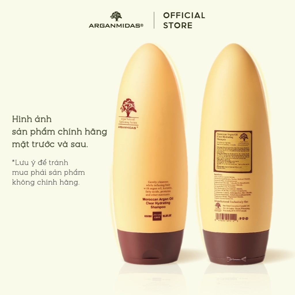 Ảnh Dầu gội siêu dưỡng ẩm Arganmidas Moroccan Argan Oil Clear Hydrating Shampoo - 450ml 4