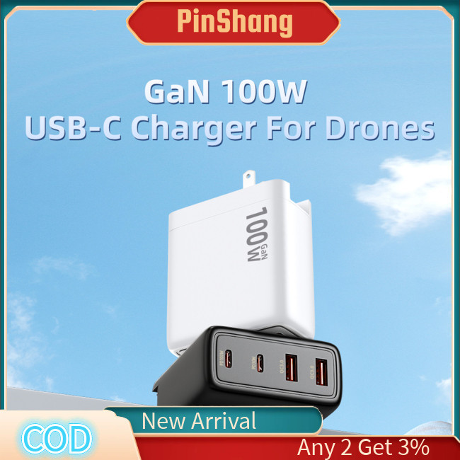 Pinshang 100W GAN Sạc Pin 4 Cổng Bộ Chuyển Đổi Nguồn Tương Thích Cho ...