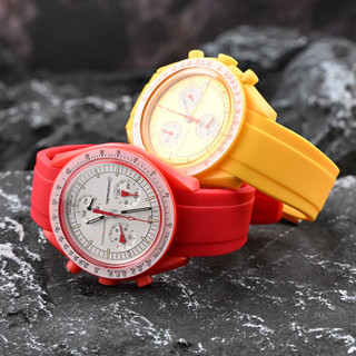 Dây đeo đồng hồ silicon chống thấm nước cho Omega cho Swatch Moonswatch Đậu phộng Mới Trăng tròn Trái đất Lava Siêu xanh Moonphase Sao Thổ Thủy ngân Nam Nữ Dây đeo đồng hồ Vòng tay 20mm