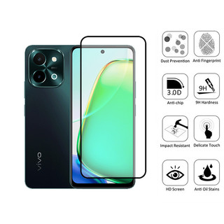 Kính cường lực bảo vệ màn hình Vivo Y28 2 trong 1 cho Vivo Y38 Y18 Y03 Y27 Y27s Y17s Y36 4G 5G Phim bảo vệ kính chống va đập + Phim ống kính máy ảnh