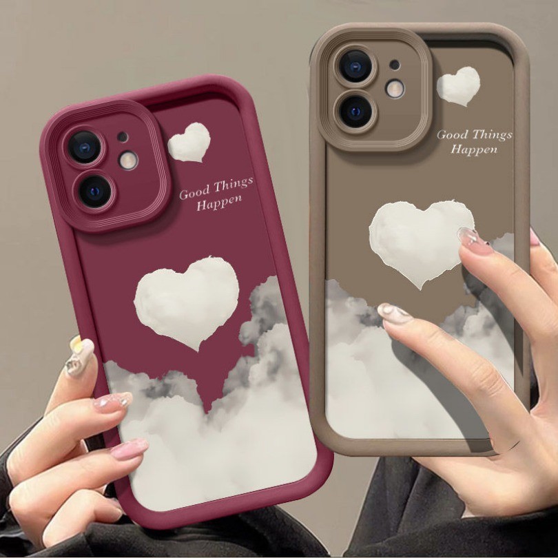 Ốp Điện Thoại + Dây Buộc Đám Mây Trái Tim Tình Yêu Cặp Đôi Dành Cho Redmi K40 K20 K30 Pro Zoom K40 Gaming K30 Ultra K40S Redmi Note 8 Pro Dễ Thương Angie Eyes Bìa Mềm