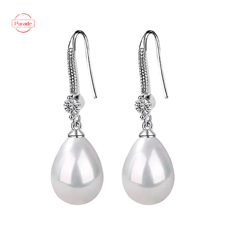 Trang Sức Diễu Hành Cho Nữ Giọt Nước Ngọc Trai Bông Tai Nữ Đỏ Trắng Tròn Ngọc Trai Hình Bầu Dục Bông Tai Cưới Đính Hôn Vale Quà Tặng Ngày VN