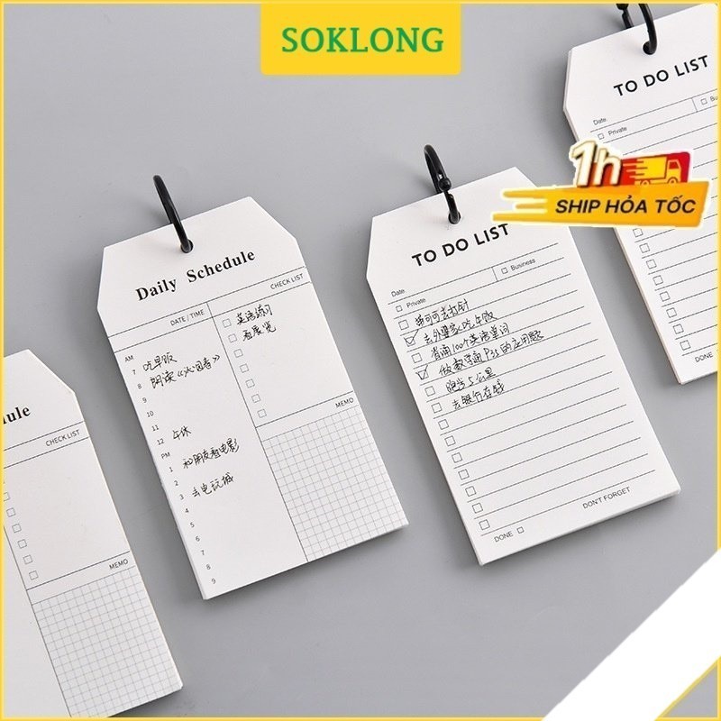 Tập 52 tờ note ghi chú check list viết kế hoạch Sổ KLONG, công việc to ...