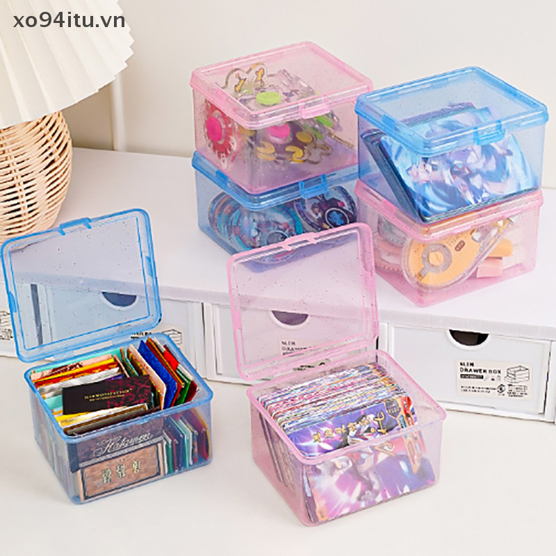Xoitu Mới Trong Suốt Nhựa Hộp Bảo Quản Photocards Thẻ Nhỏ Hộp Bảo Quản Bàn Tổ Chức Hộp Phân Loại Văn Phòng Phẩm VN