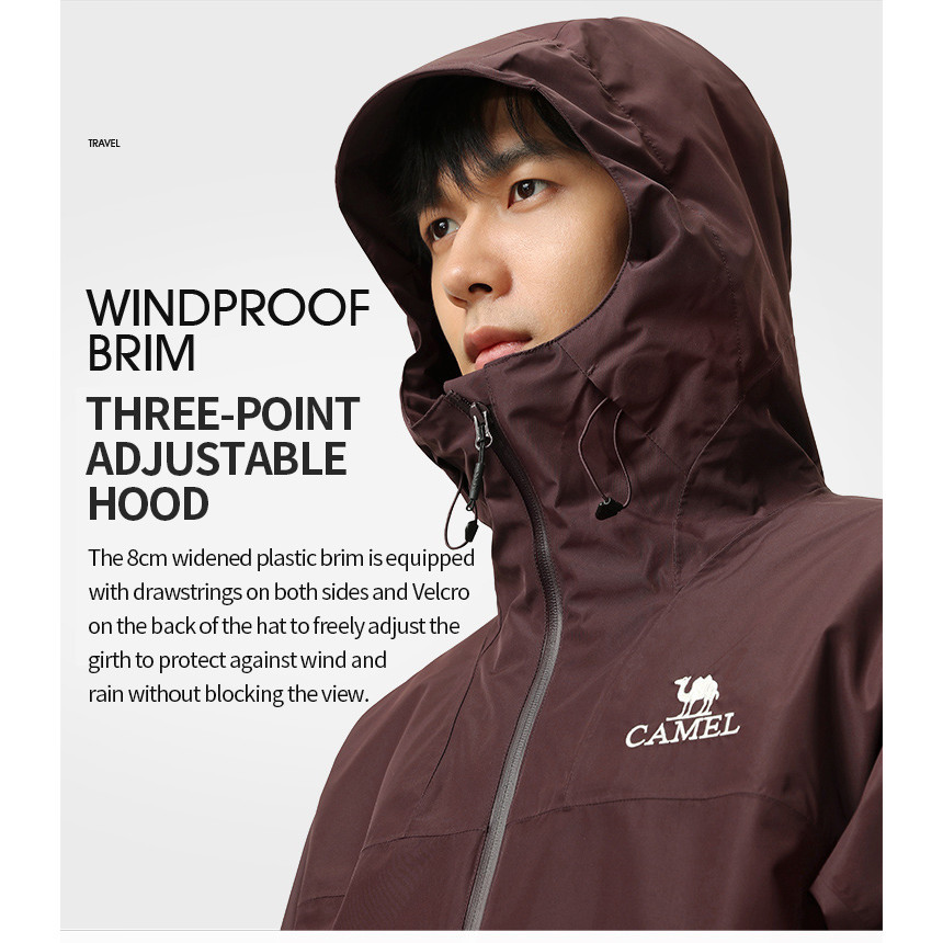 Ảnh Áo khoác một lớp ngoài trời CAMEL CROWN Áo khoác chống mưa cho nam và nữ 4