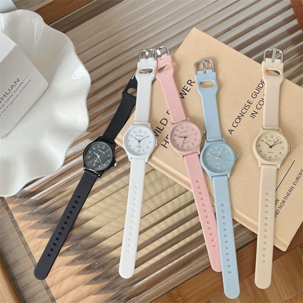 Đồng hồ thạch anh HOBBYIN, Đồng hồ đeo tay sinh viên thông thường, Dây đeo silicon Đồng hồ thạch anh nhiều màu có thể điều chỉnh
