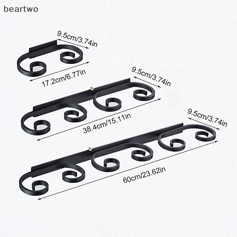 < Beartwo > Giá đỡ ly rượu vang treo tường bằng nhôm không gian Giá đựng cốc sáng tạo Thanh nhà hàng Hộ gia đình Giá đỡ ly rượu không đục lỗ Đẹp