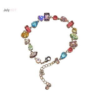 Julyhot Bé Gái Màu Vòng Tay Pha Lê Lấp Lánh Lắc Tay Cho Nữ Đẹp Phong Cách Baroque Đá Vòng Tay Massivedeals