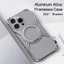 Ốp Điện Thoại Không Khung Hợp Kim Nhôm Từ Tính Cho iPhone 14 13 15 16 Pro Max Với 360° Vỏ kim loại chống sốc đứng
