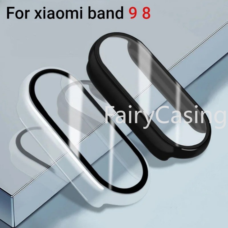 Ốp lưng + Kính cường lực cho Xiaomi Mi Band 10 9 8 Phụ kiện Vỏ bảo vệ toàn diện Vỏ bảo vệ màn hình