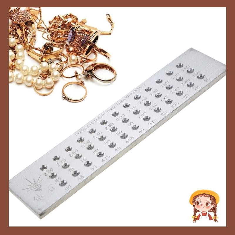 Li Dây Xích Drawplate Carbide Tròn Vẽ Tấm Trang Sức Làm Carbide Tròn Vẽ Tấm 0 26-2 8mm 39 Lỗ Tròn