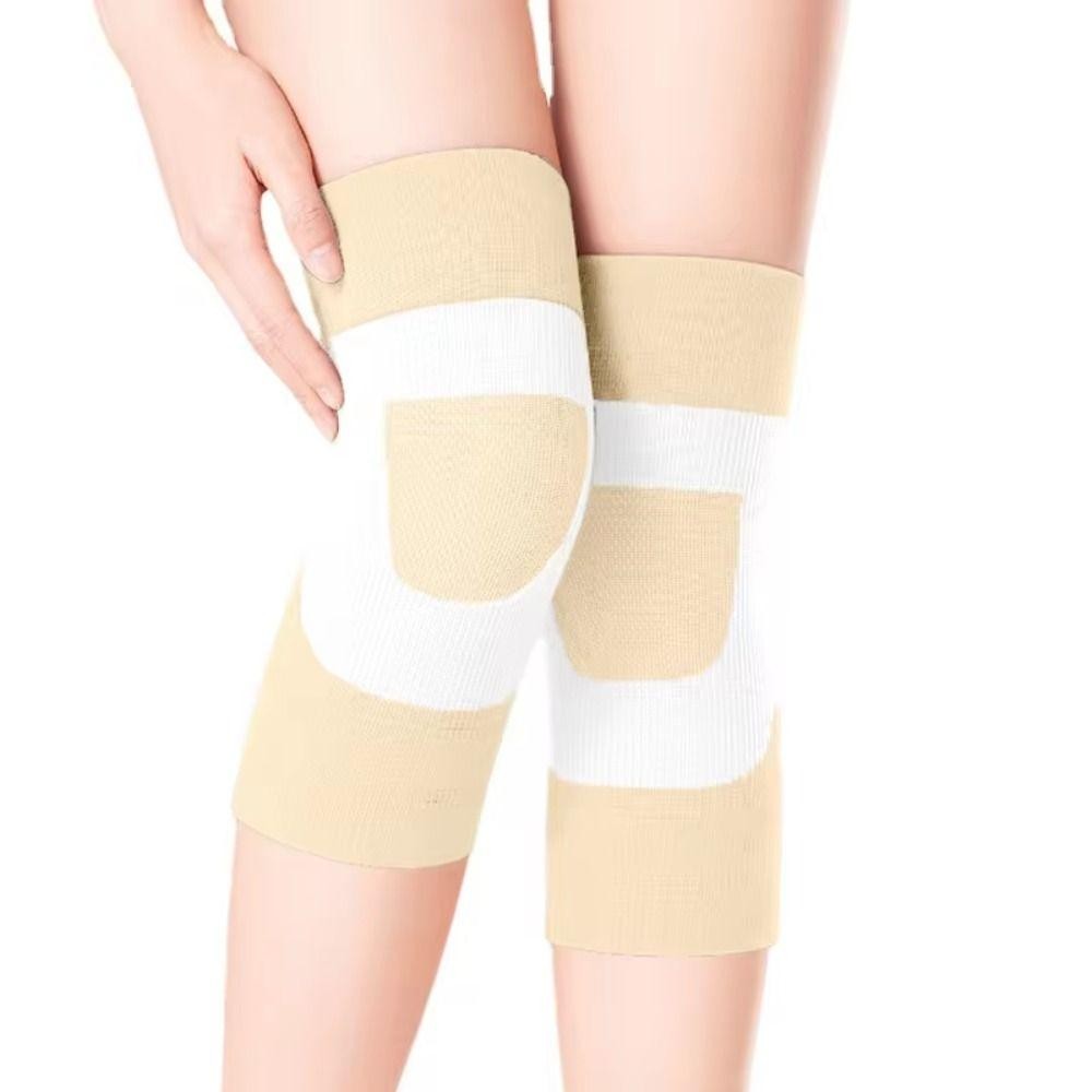 FUHUIOT - 1 Cặp Nẹp Đầu Gối Co Giãn, Miếng Lót Chống Trơn Trượt Từ Nylon, Hỗ Trợ Đầu Gối Nhẹ Nhàng Phù Hợp Tập Thể Dục
