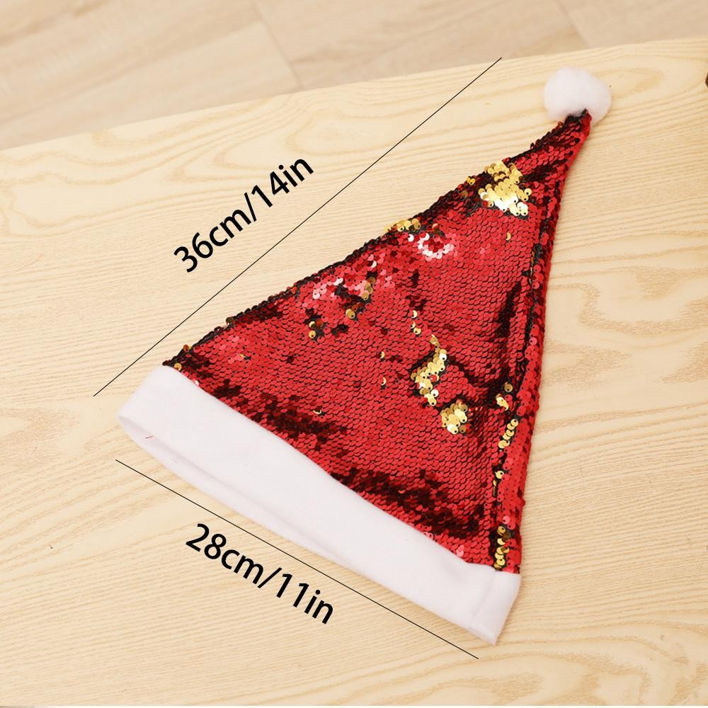 Mũ đổi màu MERIGGIARE, Mũ ông già Noel đổi màu đính cườm, Năm hạnh phúc Thoải mái mềm mại Mũ Giáng sinh đa năng dành cho nữ