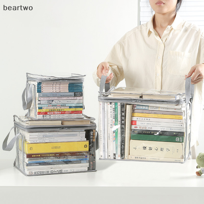 < Beartwo > Hộp Sách Có Thể Gập Lại Ký Túc Xá Sinh Viên Lớp Học Sắp Xếp Sách Trong Suốt Chống Thấm Nước Hộ Gia Đình Tổ Chức Hộp Bảo Quản Đẹp