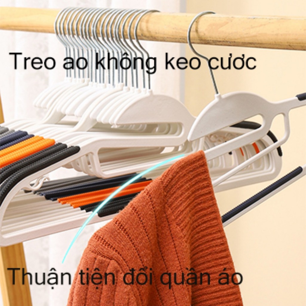 Combo 10 Móc treo quần áo khô và ướt đa năng chất liệu nhựa chống trượt, tiện lợi, cao cấp, có khả năng chịu tải mạnh