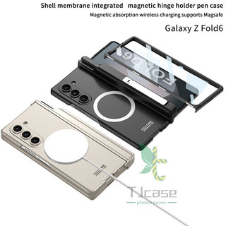 Bản Lề Từ Tính Giá Đỡ Bút Chân Đế Ốp Lưng Samsung Galaxy Z Fold 6 Z Fold 5 Z Fold 4 Sạc Không Dây Mặt Trước Phim Cường Lực Vỏ Cứng (Có Bút)