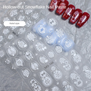 Nail Art Giáng Sinh Nail Sticker Hollow Bông Tuyết Chuông Cây Giáng Sinh Sao Bow Decal Trang Trí Móng Tay Đảng Lễ Hội Làm Móng Tay Công Cụ Cho Móng Tay Cửa Hàng