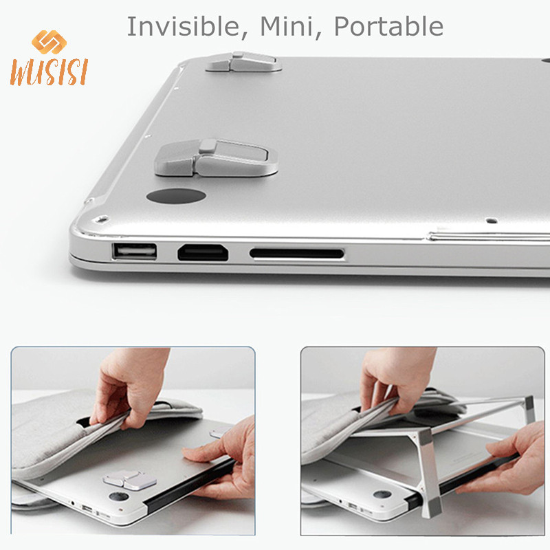 [WUSISI] 2 Giá đỡ laptop kim loại di động, gập lại, làm mát cho máy tính xách tay