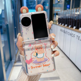 Ốp điện thoại gấp cho Oppo Find N2 N3 Flip Cute Butter Bear Bracelet Vỏ điện thoại TPU cứng