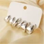XGB Bộ 6 C Hình Giọt Nước Tòn Ten Bông Tai Giọt Nước Tai Nhẫn Trang Sức Handmade