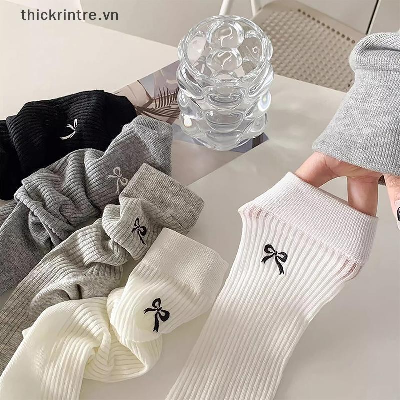 Thi 1 Cặp Nữ Mỏng Rỗng Ra Dài Rời Tất Ngọt Ngào Bé Gái Nhật Bản Màu Trơn Thoáng Khí Cotton Xuân Hè Thả VN
