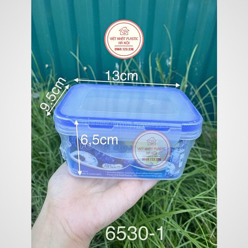 Hộp đựng thực phẩm VIỆT NHẬT, Dùng đựng đồ ăn để tủ lạnh, 4 nút cao su tránh côn trùng, mã SP 6532, 6530