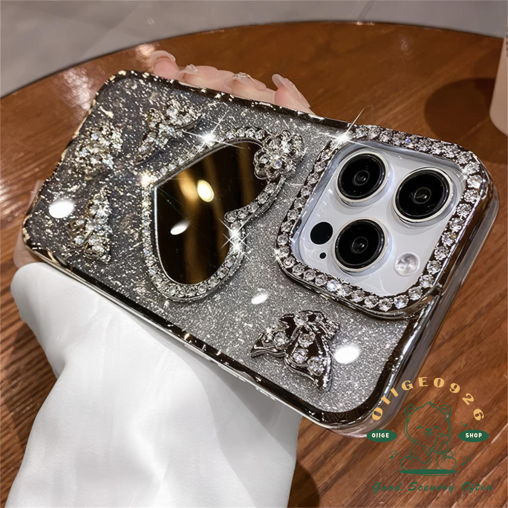 Ốp điện thoại gương tình yêu kim cương lấp lánh iphone16 Pro Max 15 14 13 12 11 cho vỏ iPhone vỏ mềm silicon TPU chống sốc