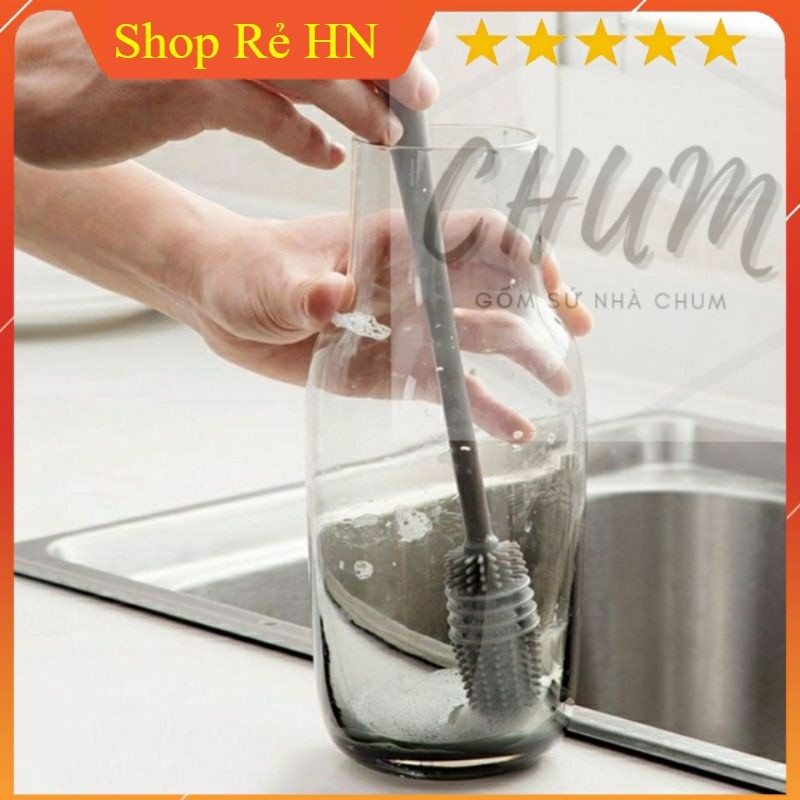 Cây cọ rửa cốc, chai lọ đa năng silicon - Siêu tiện lợi