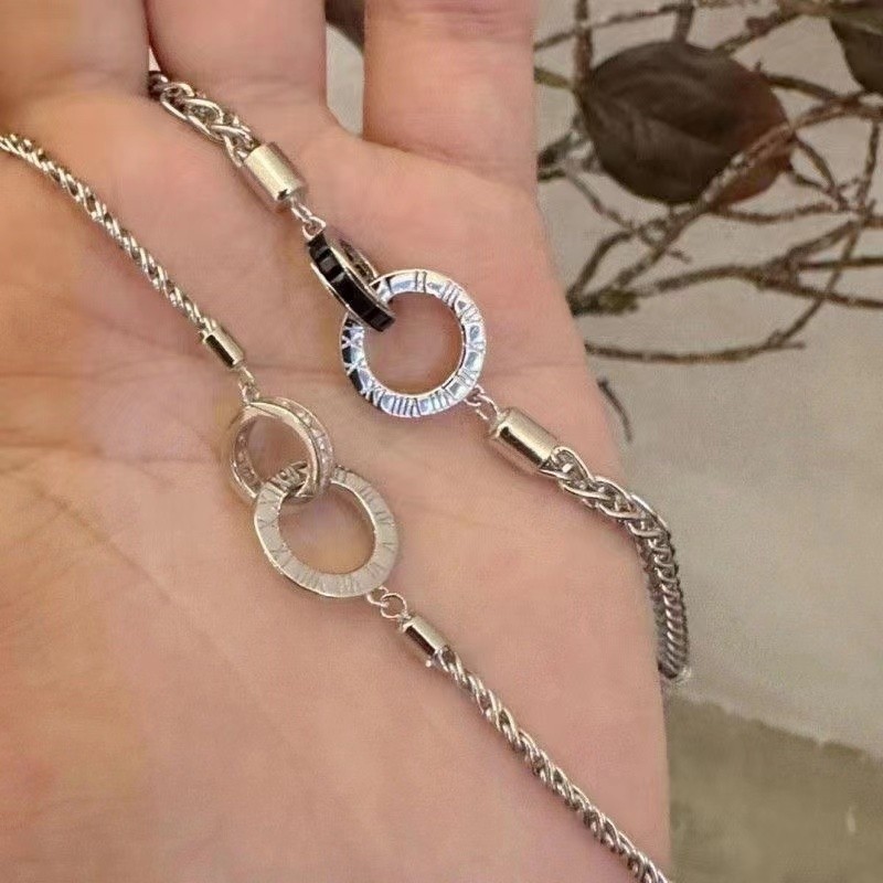 ☀Vòng tay cặp đôi tình nhân thời gian bạc s925 cặp đôi nam nữ trang sức vòng tay đôi kiểu mới sang trọng kiểu Pháp quà tặng tình yêu đường dài