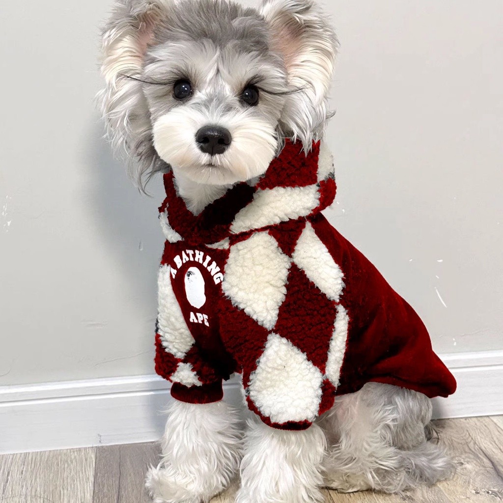 Mùa Thu Đông Chó Ấm Áp Quần Áo Thú Cưng Plus Quần Áo Lông Cừu Dày Chó Nhỏ Schnauzer Chống Trơn Teddy Pomeranian Q9XM * - & *