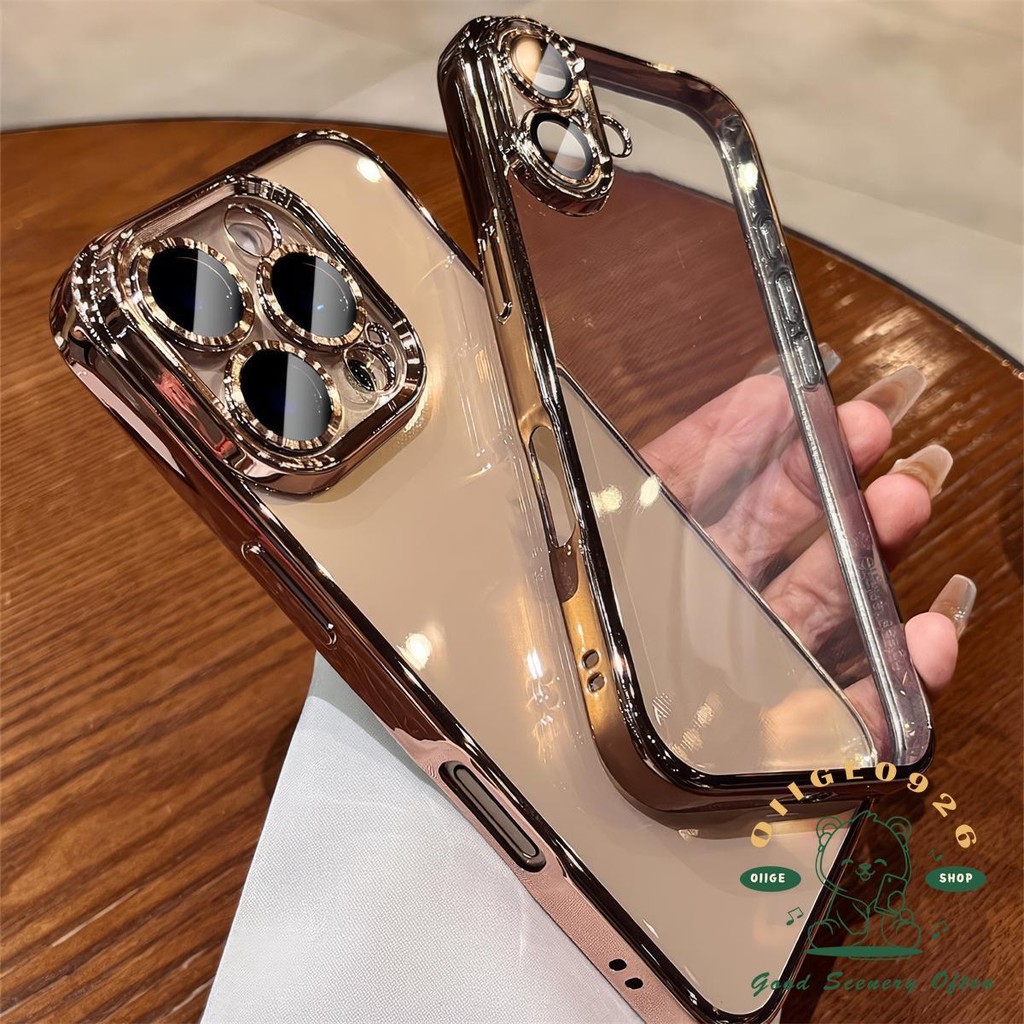 【 Ốp lưng iphone16 】 Vỏ điện thoại mạ trong suốt iphone16 Pro Max 15 14 13 12 11 cho vỏ iPhone Vỏ mềm silicon TPU chống sốc