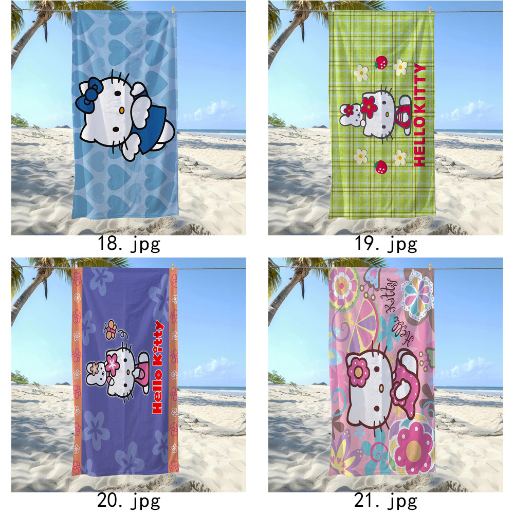 Phim hoạt hình dễ thương Sanrio Hello Kitty Khăn tắm thấm nước in một mặt