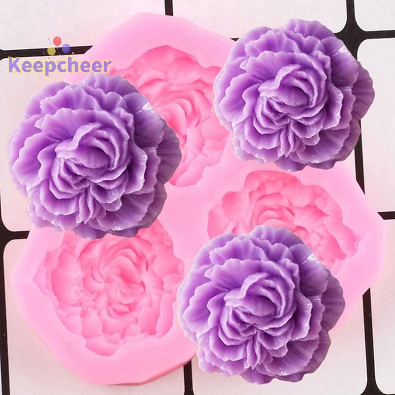 [Keepcheer] Khuôn Silicon Hoa Mẫu Đơn Cưới Cupcake Topper Fondant Bánh Decorag Dụng Cụ [Mới]