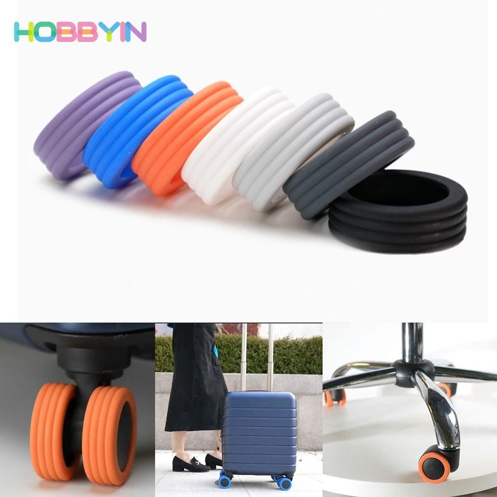 4 / 8 Miếng bọc bảo vệ bánh xe vali du lịch, silicon giảm tiếng ồn, phù hợp nhiều kích cỡ vali