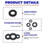 GAVESTO 500 Chiếc Máy Giặt Nylon, Con Dấu Phẳng O Ring Assortment Kit Máy Bay Miếng Đệm, M2-M10 8 Kích Cỡ Đen Trắng Cách Nhiệt Vòng Đệm