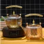 Ấm thủy tinh pha trà ánh vàng kim có lõi lọc thủy tinh 1200 ml