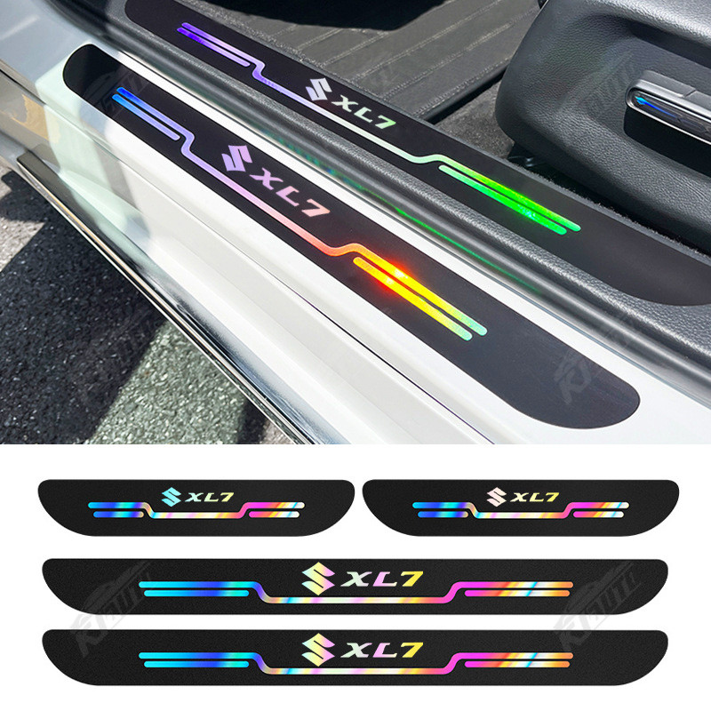 Suzuki XL7 2024 Xe Mới Laser Sill Miếng Dán Cửa Ô Tô Ngưỡng Dải Chống Trầy Xước Chống Nước Cầu Vồng Bảo Vệ Cửa Xe Ô Tô