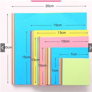 Sét tệp 100 tờ giấy gấp Origami, giấy thủ công, giấy gấp hạc hoa ( 10 màu tổng 100 tờ) nhiều kích thước | SUNND |