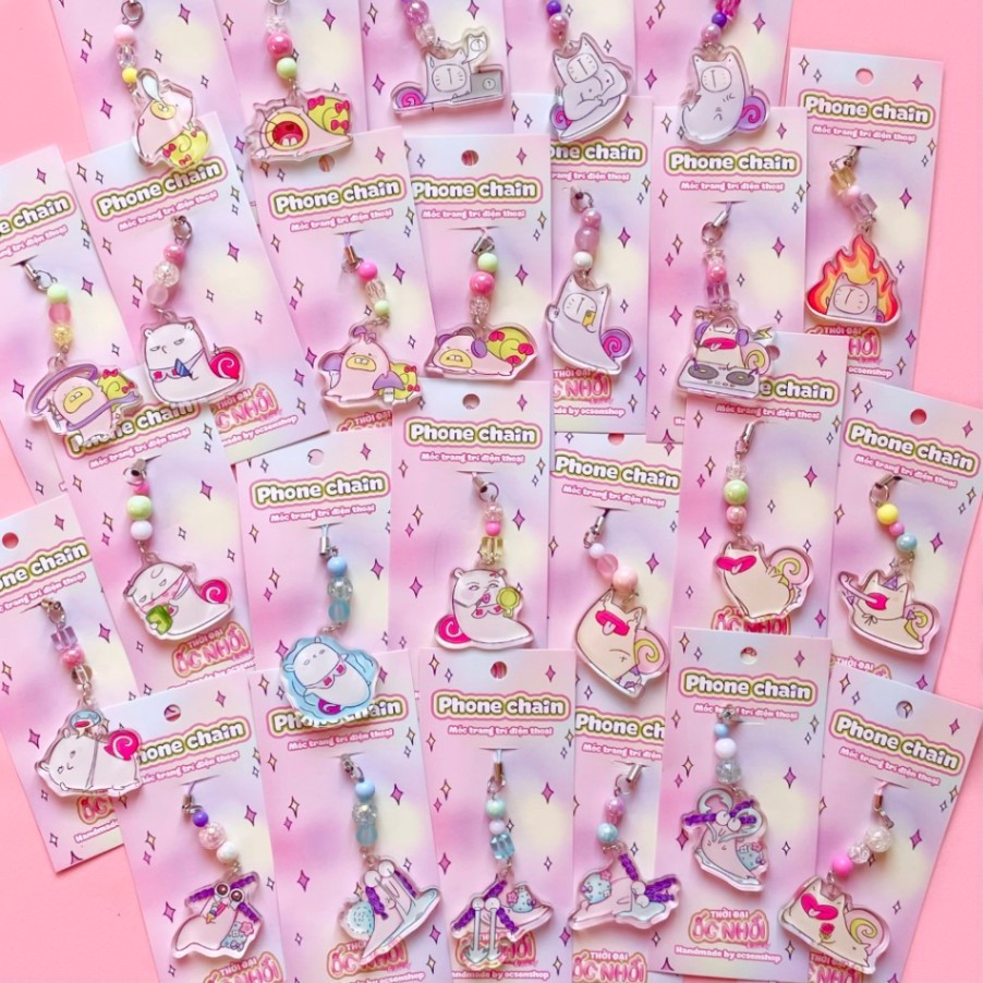 Keychain - Móc khóa xâu hạt Ốc nhồi bông - 1 Chiếc (Giao hình ngẫu nhiên)