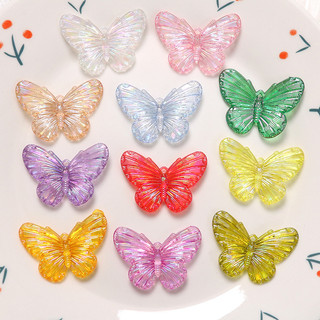 Phong cách giống nhau, màu AB, phụ kiện acrylic 3D bướm DIY, bông tai, kẹp tóc, chất liệu ốp điện thoại bán buôn