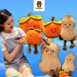 Đồ chơi sang trọng persimmon dễ thương, búp bê sang trọng đậu phộng, người bạn đồng hành tốt nhất cho trẻ em, gối búp bê sang trọng, trang trí trong nhà, quà tặng sinh nhật trẻ em tốt nhất